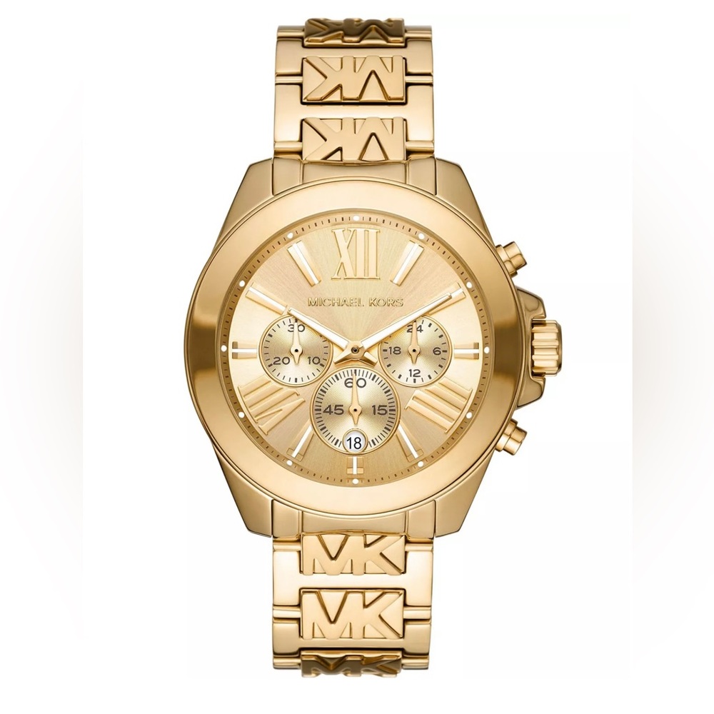 MICHAEL KORS Women's Wren Chronograph Gold-Tone Stainless Steel Bracelet Watch